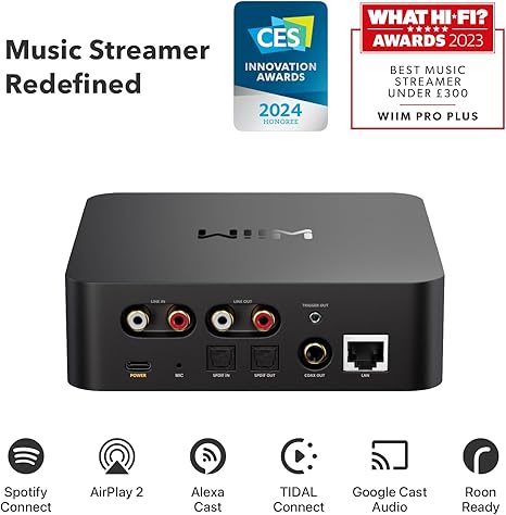 WiiM Pro Plus Wireless Audio Streamer AirPlay 2 & Chromecast