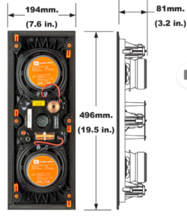 JBL Stage 2 250WL Dual 2.25” LCR In-wall Speaker