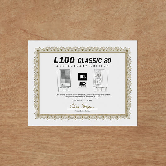 JBL L100 Classic 80 Bookshelf Speakers Pair - 80th Anniversary Edition